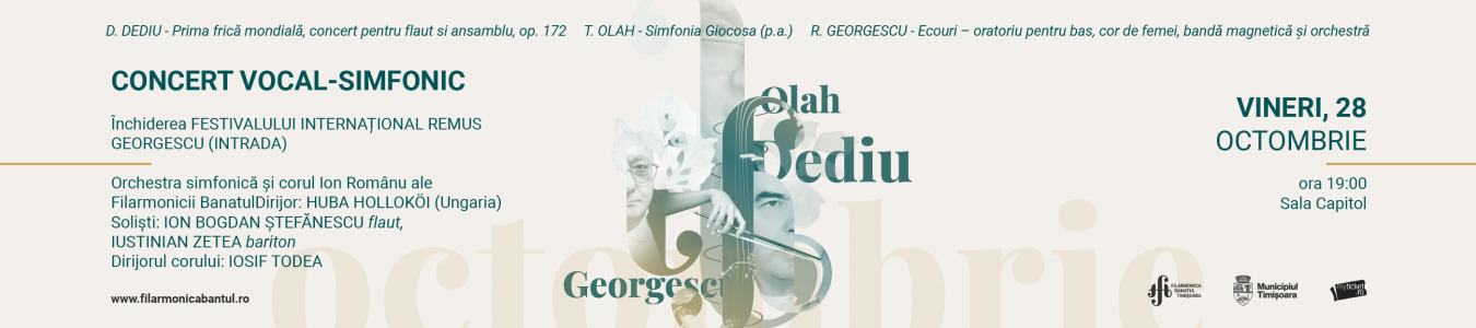 Concert simfonic, solisti: Iustinian Zetea si  Ion Bogdan Stefanescu , dirijor: Huba Hollókoi. Inchiderea Festivalului International Remus Georgescu (Intrada) 2022