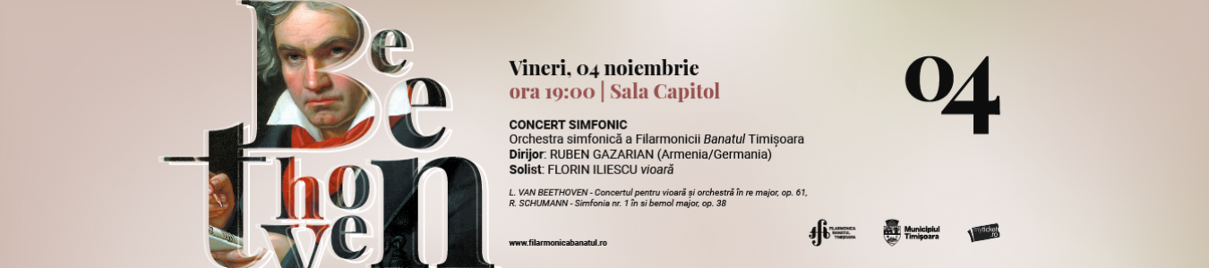 Concert simfonic | Invitati: Ruben Gazarian (Armenia/Germania) dirijor, Florin Iliescu vioara