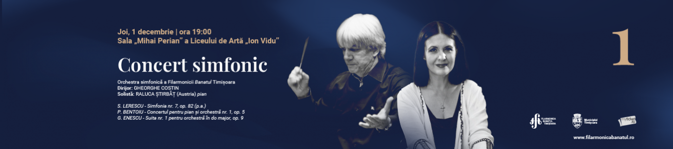 Concert simfonic | Invitati: GHEORGHE COSTIN - dirijor, RALUCA STIRBAT (Austria) - pian