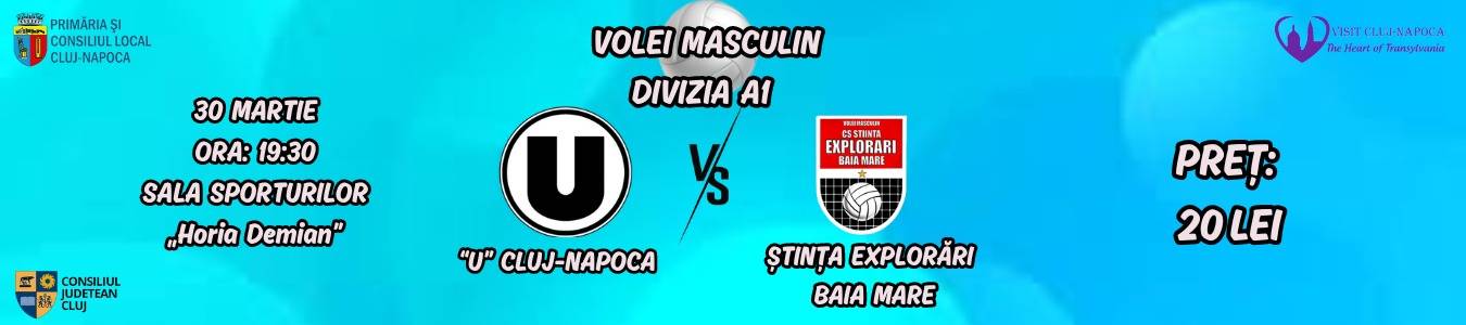 Volei Masculin Divizia A1: U Cluj-Napoca vs Stiinta Explorari Baia Mare